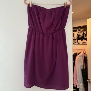 Purple Strapless Dress
